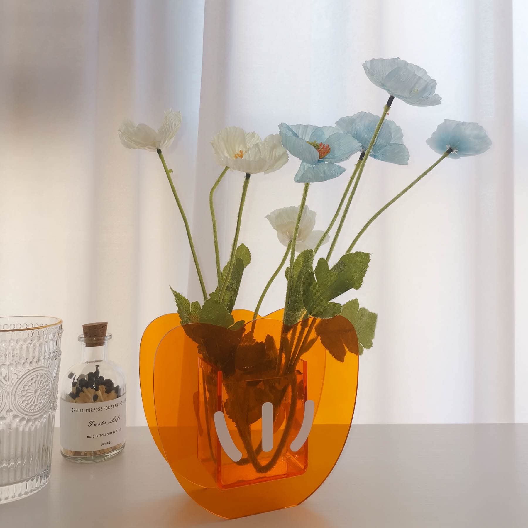 Acryl-Vase In Wolkenform – Moderner Blumenhalter, Make-up-Pinsel-Ständer & Deko Für Zuhause, Rosa Oder Orange