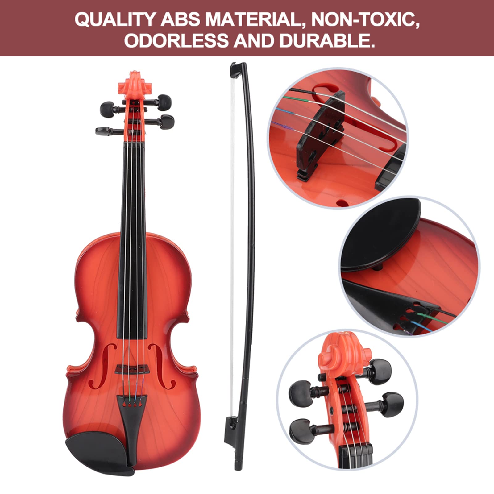 Simulierte Geigenmusik-Übungsgeige, Verstellbares Saitenmusikinstrument Anfänger Anfänger-Geigenset, Musikinstrument, Exquisite Verarbeitung, Performance-Requisiten,
