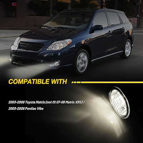 Miniatura 2 de AUTOWIKI Luces antiniebla aptas para Toyota Matrix 2003-2008 (no compatible con 07-08 Matrix XRS), 2003-2008 Pontiac Vibe antiniebla de repuesto
