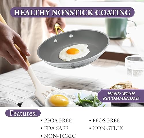 Miniatura 3 de Juego de utensilios de cocina antiadherentes, juego de ollas y sartenes antiadherentes para cocinar, utensilios de cocina de inducción no tóxicos,