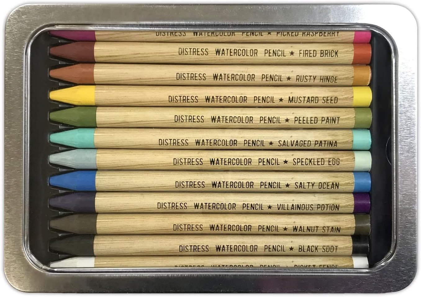 Tim Holtz Distress Watercolor Pencils, 3 Sets in Tins, 36 Pencils Total, 1 20-Pack Distress 4 1/4" x 5 1/2" Watercolor Cardstock, Carnora Amber Spray Bottle, 1 Water Brush (6 Item Bundle)