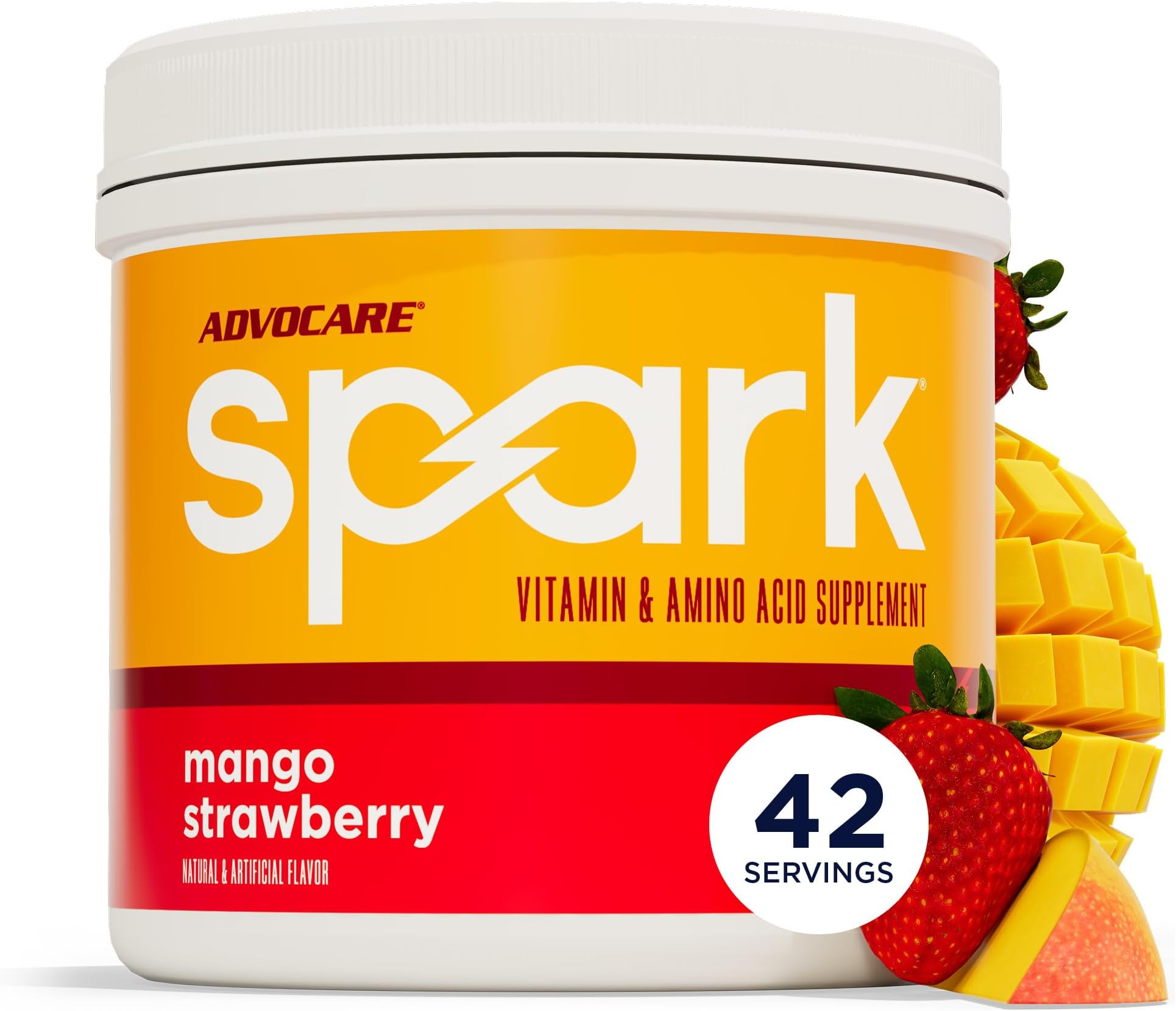 - Spark - Energy Drink Mix - Vitamin & Amino Acid Supplement - Supports Energy & Focus - Portable Immune Support - Sugar-Free - Mango Strawberry (10.5 oz)