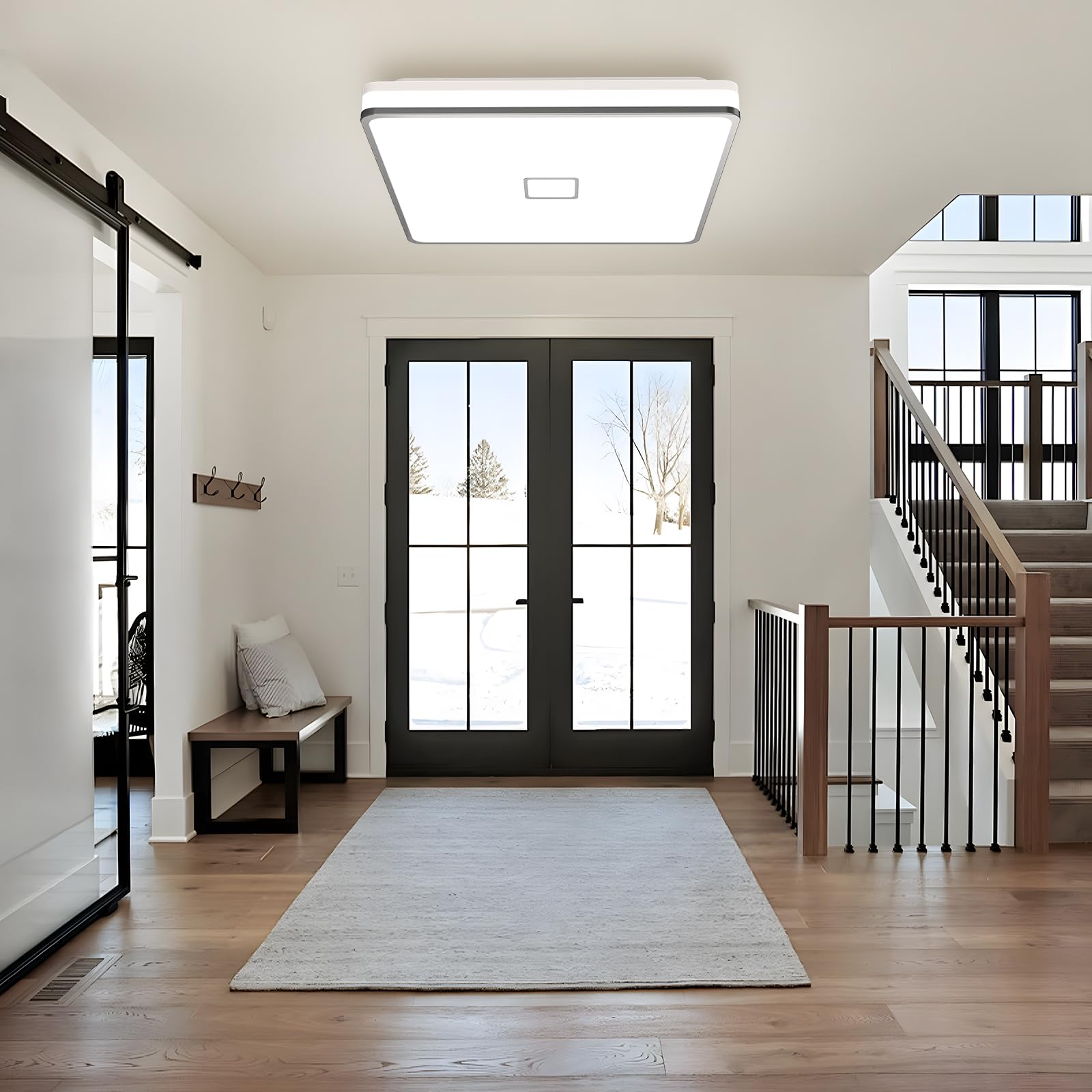 Airand - Lampada da Soffitto a LED, IP44, Impermeabile, 4000 K per Soggiorno, Balcone, Bagno (24 W Bianco Neutro.)