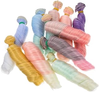 SEWOART 10 Pçs Peruca De Boneca Perucas De Reposição De Cabelo Bonecas Bjd Babydolls Faça Você Cabelo De Boneca Acessórios De Boneca Faça Você Perucas De Boneca Encaracolado