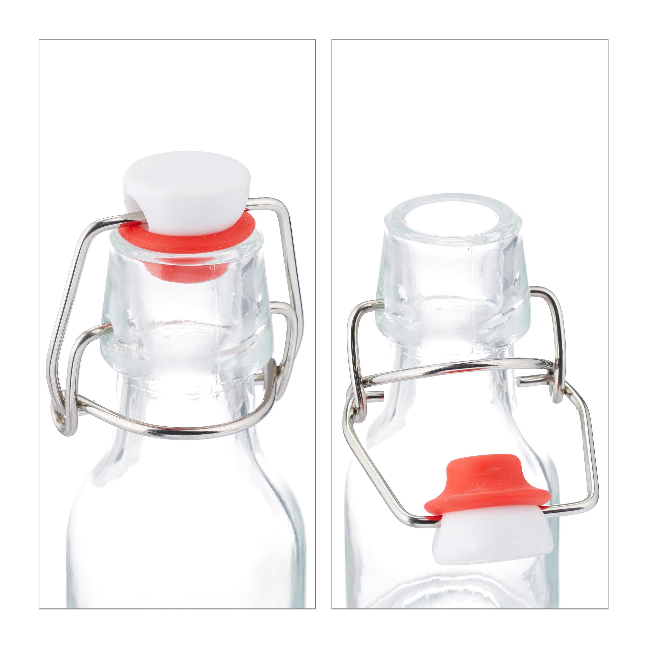 Relaxdays Set 25 Bottigliette in Vetro per Bomboniere Liquori o Olio, Bottiglie 50 ml, con Tappo Ermetico, Trasparente