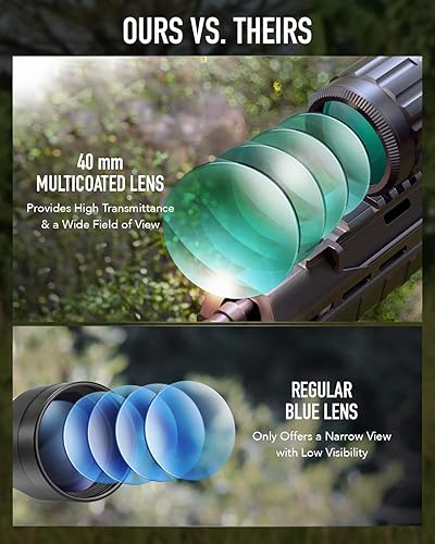 Miniatura 6 de Pinty Alcance de rifle 4-16X40 AO rojo, verde y azul iluminado Mil Dot con cubiertas abatibles, tubo de sombrilla
