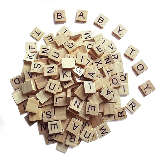 1000 letras de Scrabble para manualidades, azulejos de madera para decoración de regalos de bricolaje, hacer posavasos del alfabeto y juego de