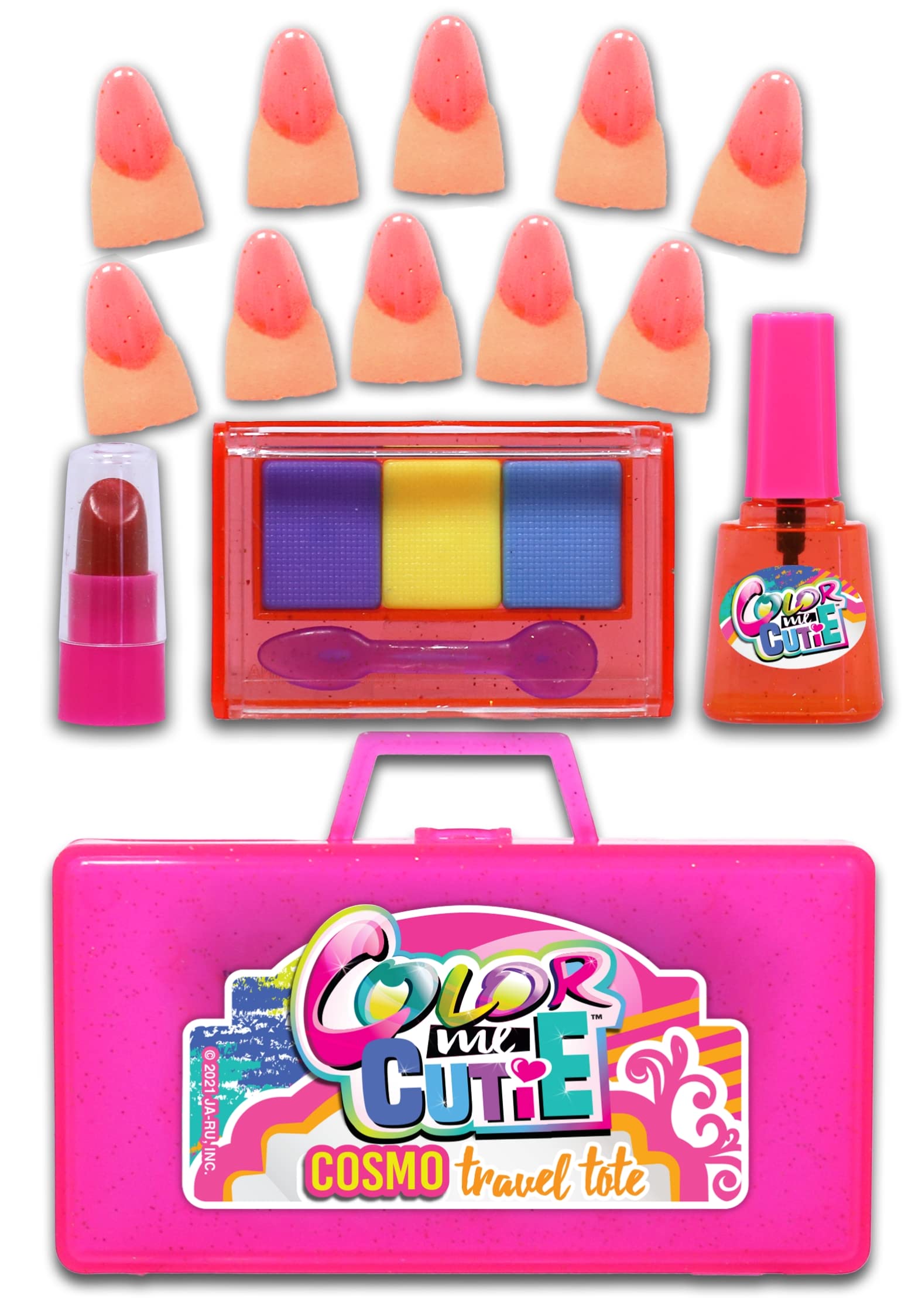 JA-RU Makeup Toy for Girls (1 Beauty Kit) Eyeshadow Palette, Toy Lipstick, Nail Gloss, Fake Nails. Kids Pretend Play. Princess Beauty Set. Birthday Girl Gifts & Accessories. 1621-1