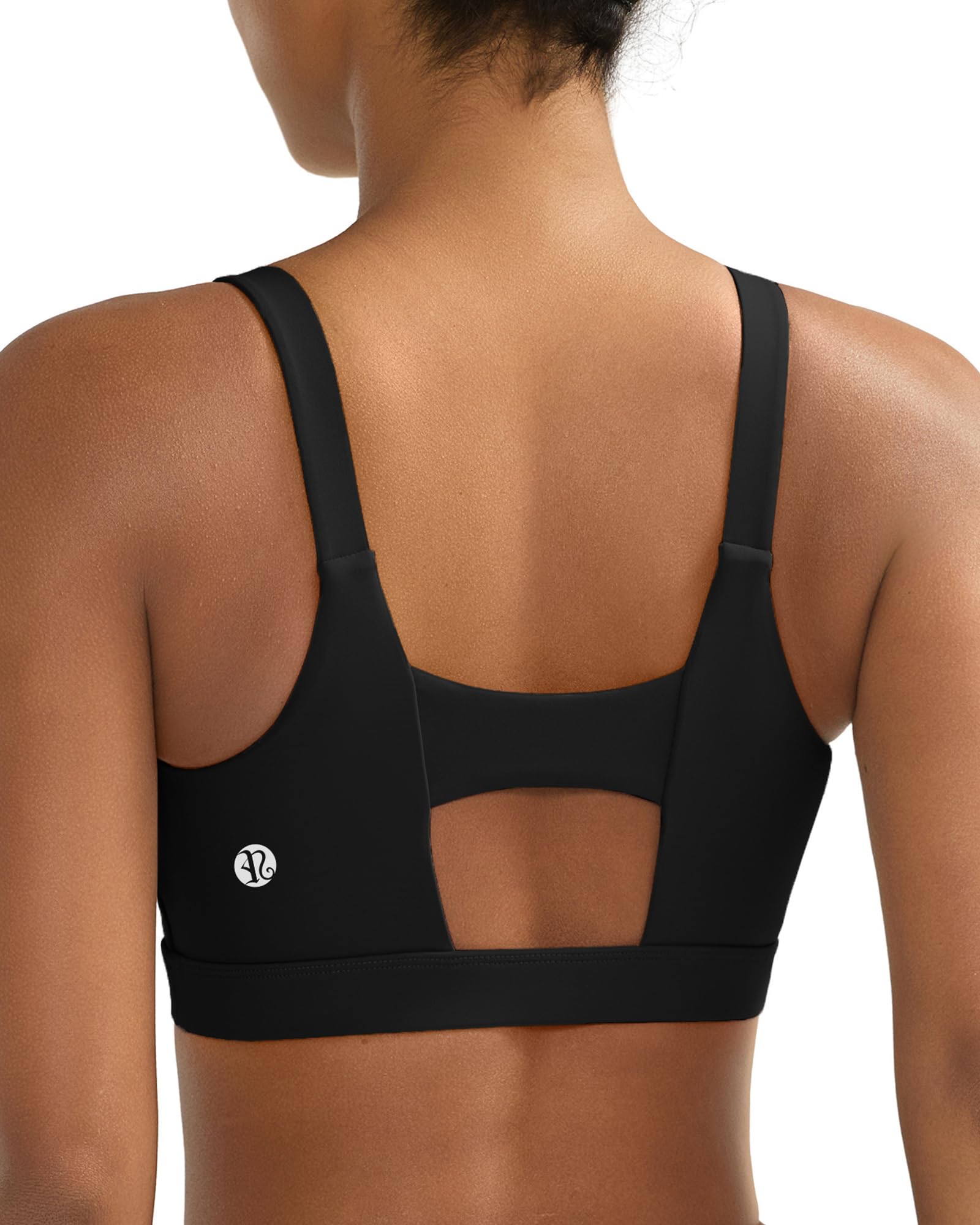 RUNNING GIRL RUNNING GIRL Black Sports Bras for Women, Molded Cup Running Sports Bras for Women High Support Large Bust(3050_Black_S)