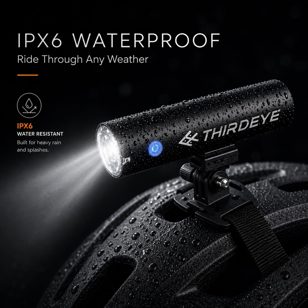 BrightRoad Lampe de casque de vélo 8500 lumens, phare de vélo avec 7 modes, distance d'ajustement de 650, lumières de vélo rechargeables pour conduite de nuit, support de casque de vélo, phare de vélo