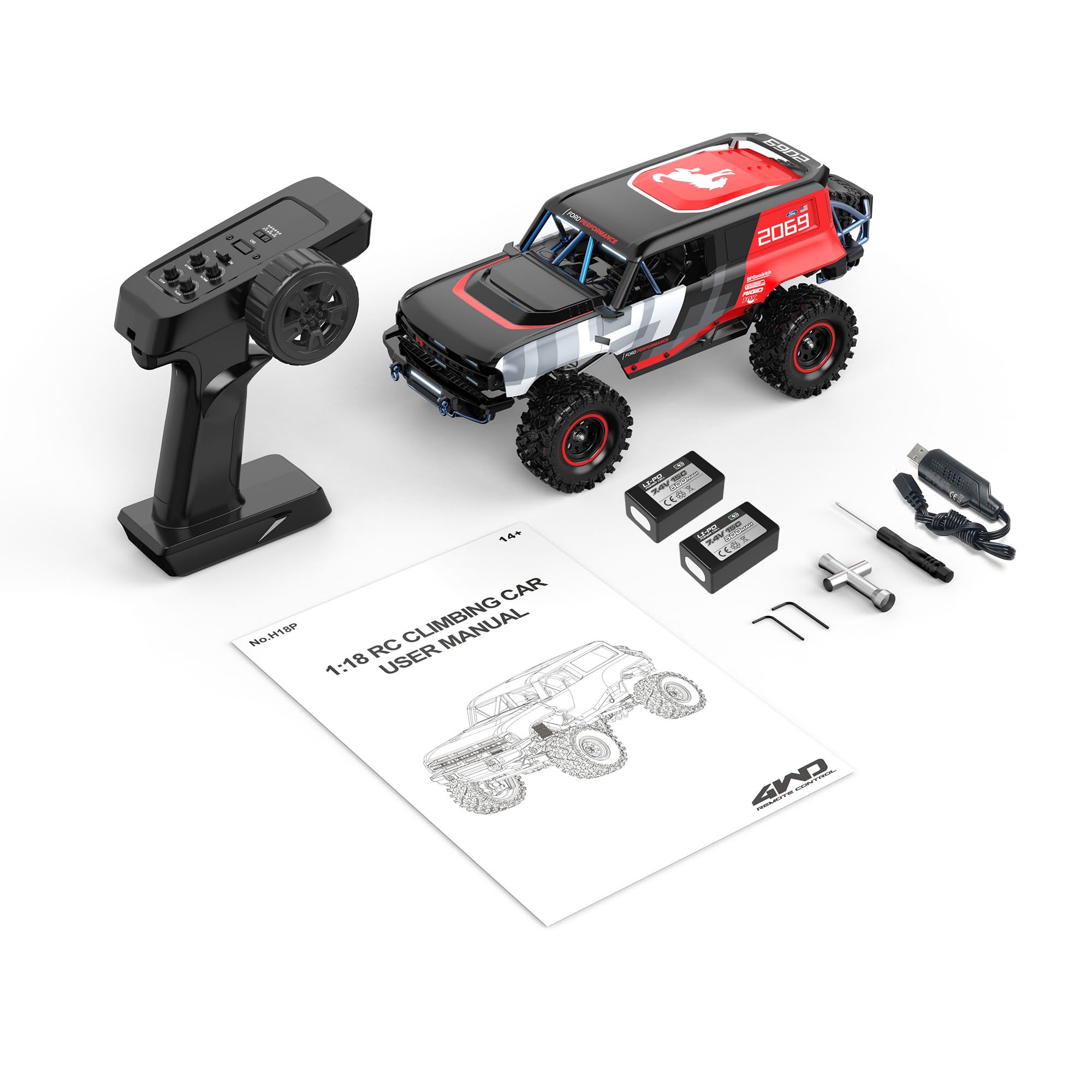 Amazon.co.jp: MJXRC H18P 1/18スケールラジコンクローラー フォード