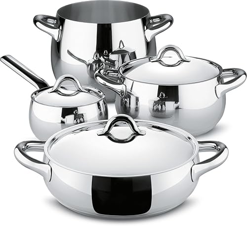 Alessi Pcs Mami - Juego de cocina de 7 piezas, color plateado