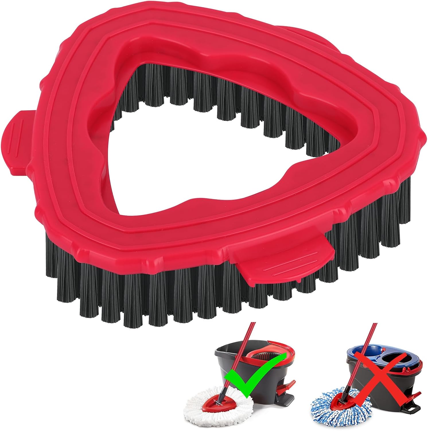 Spin Mop Scrub Brush Head for O Ceda EasyWring 1-Tank System – Hard Bristle Brush Scrub Attachment for oceda Scrubber mop Head for Bathroom, Kitchen, Pool, Glass, and Tile Walls - 1 Pack