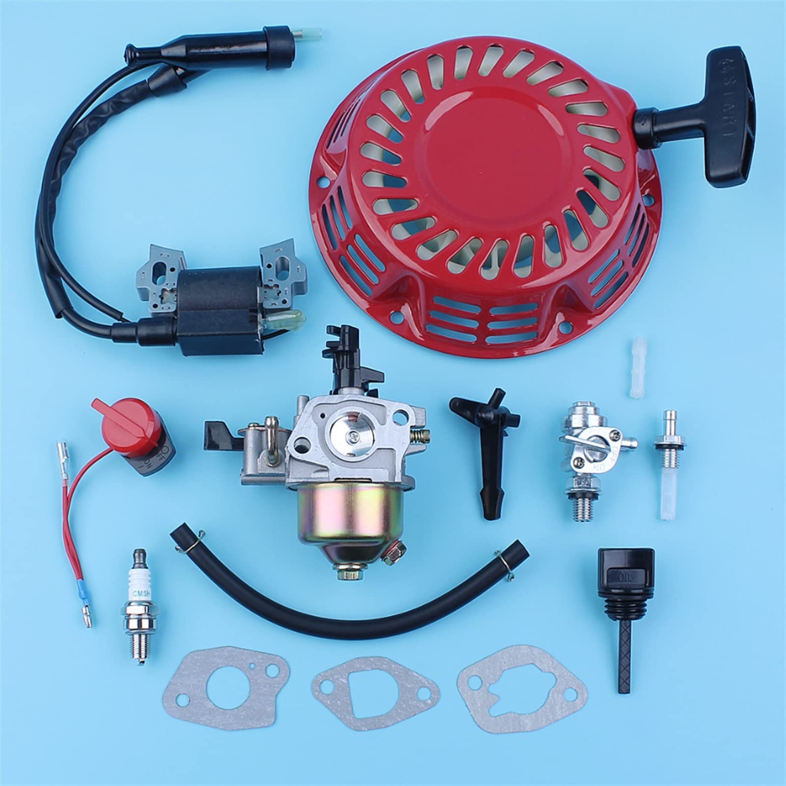 Carburatore Bobina di accensione Interruttore di accensione/spegnimento Kit asta dello starter GX160 5,5 HP GX200 6,5 HP 168F 170F Pompa dell'acqua del generatore Kit interruttore per motosega