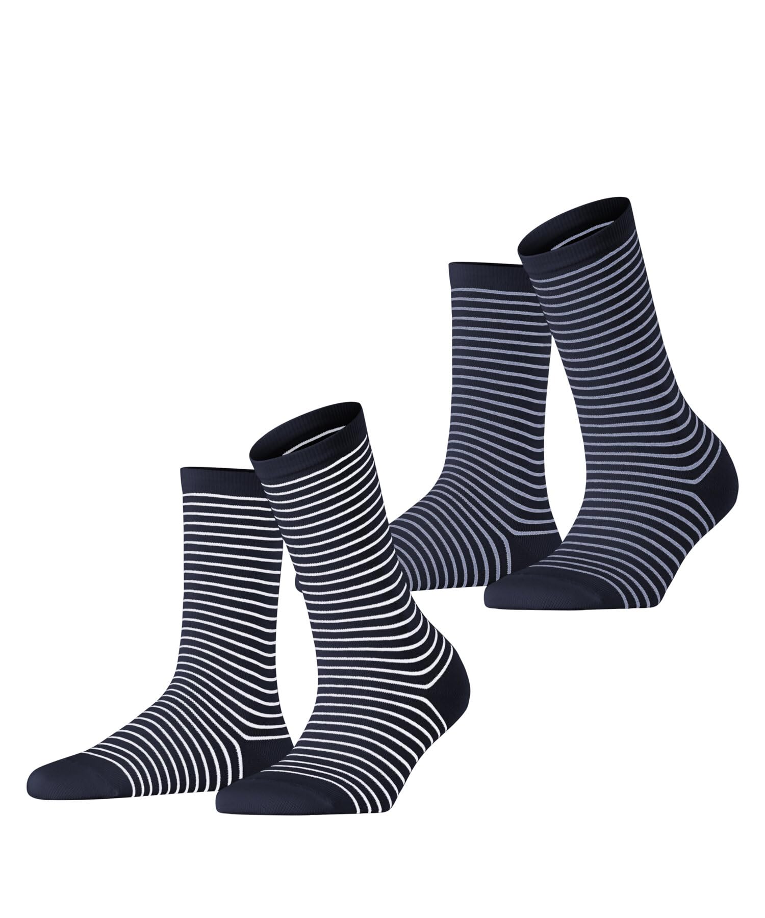 ESPRIT Women's Fine Line Multipack W So Cotton Patterned 2 Pairs Socks, Multicolor Blau 0040, 2.5-5