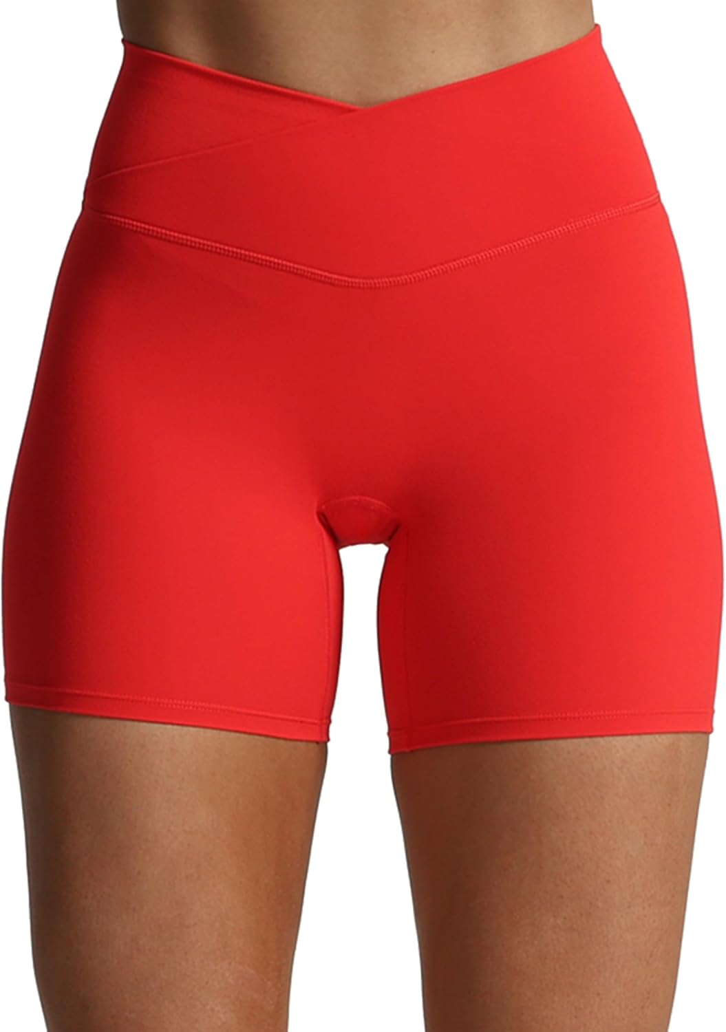 Aoxjox Trinity Workout Biker Shorts for Women Cross-Waist Crossover High Waisted Exercise Athletic Gym Running Yoga Short