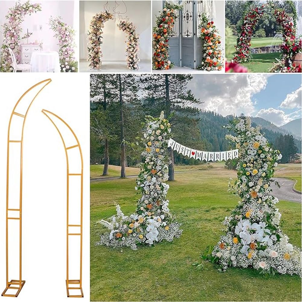 Wedding arch 6,9 stopy i 7,9 stopy zakrzywiony łuk ślubny rama zestaw 2 stojaków na tło kwiatowe(#7)
