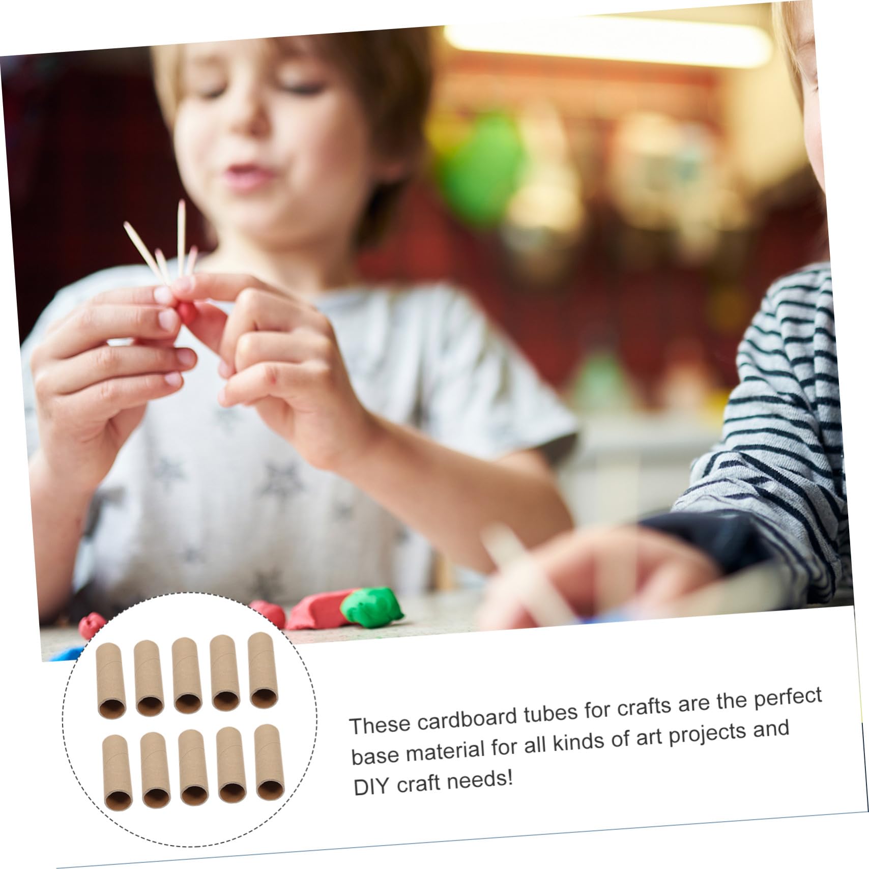 EXAOMBLE 15 Tubos Redondos De Cartón Kraft, Rollos Para Manualidades Infantiles y Bricolaje, Diámetro Interior 2,5 Cm Para Uso En Escuelas y Actividades Creativas