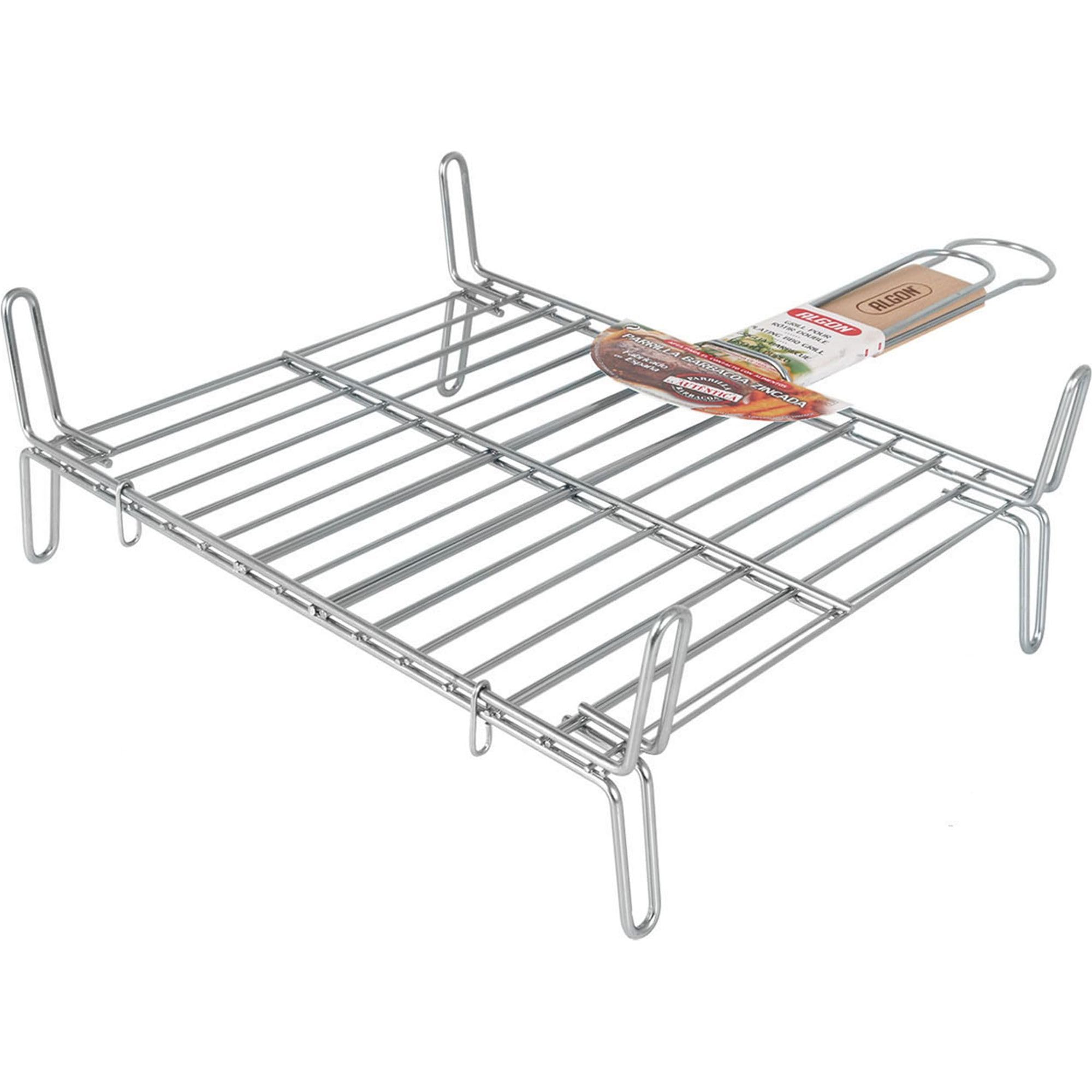Algon | Parrilla Barbacoa 50x50 Grande Doble, Acero Inoxidable Zincado Gris Metalizado con Cierre de Seguridad - Parrilla Ideal para Asar Carnes y Verduras Resistente y Duradera para Exterior — view 25