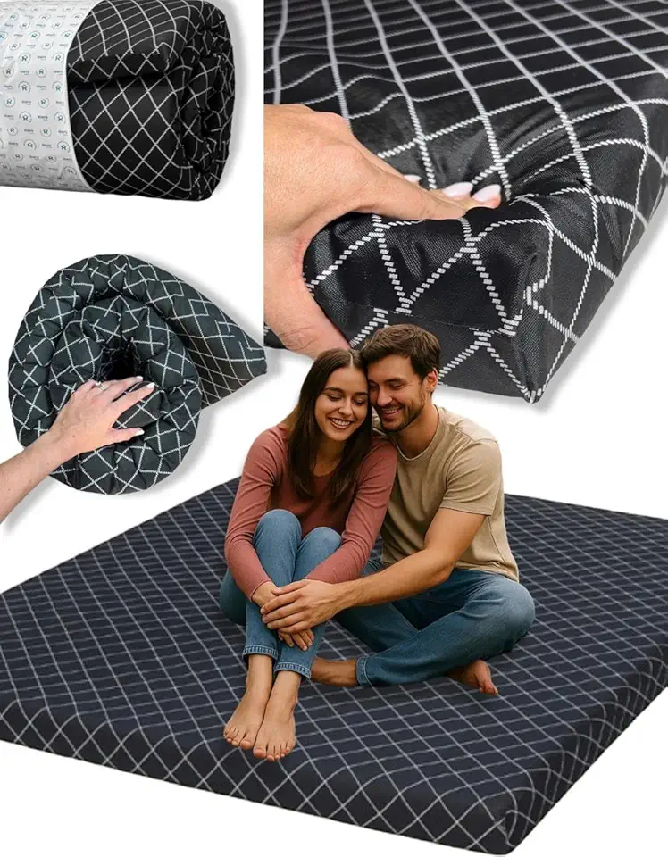 Colchonete camping Casal Kiero, 6cm Espessura, 138x188x6cm, Dobrável, Portatil dobravel barraca acampamento