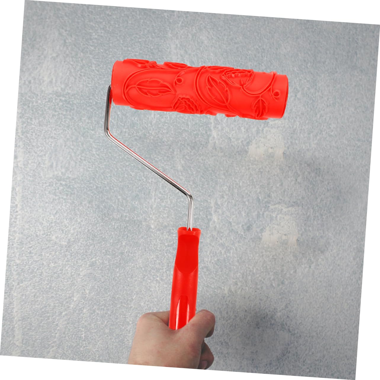 DOITOOL Rodillo de Pintura de Goma Texturizado Rojo 7 Pulgadas Efecto Relieve para Decoración de Paredes DIY Pack de 2 Piezas Práctico y Duradero
