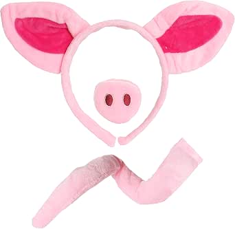 I LOVE FANCY DRESS Pig Costume Accessory Kit - Pink Ears on Headband ...