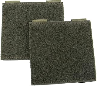 LytHarvest 2 Pieces Tactical Hook and Loop Molle Panel for Badges and Insignia Patches- 4x4 inches, Hook and Loop Tactical Patches Display Board, Tactical Molle Attachments (Army Green)