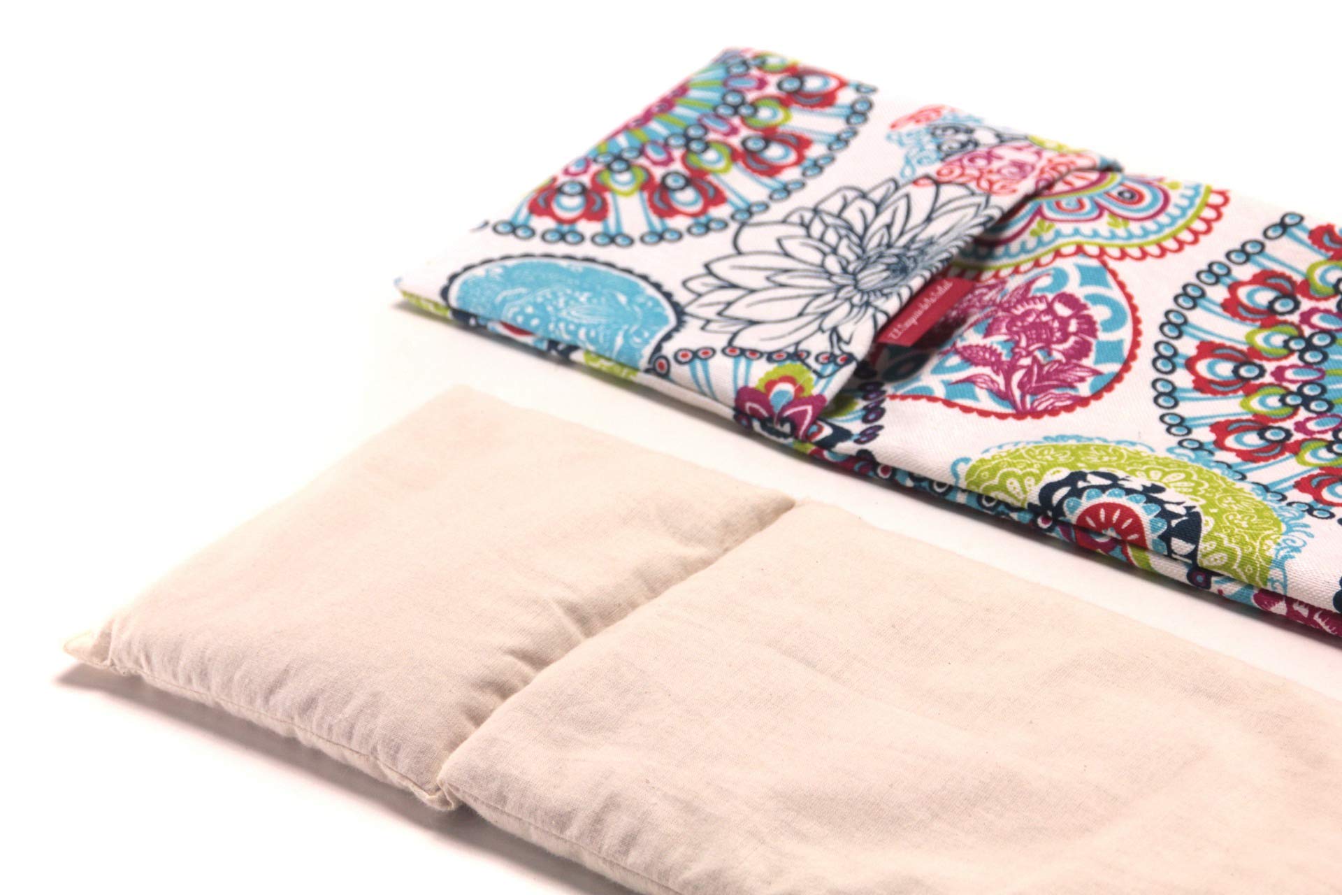 Saco Térmico de Semillas para microondas Aroma Lavanda, Azahar o Romero para aplicar Calor seco Natural con funda lavable Flores Multicolor (Lavanda, M (50 x 15 CM))