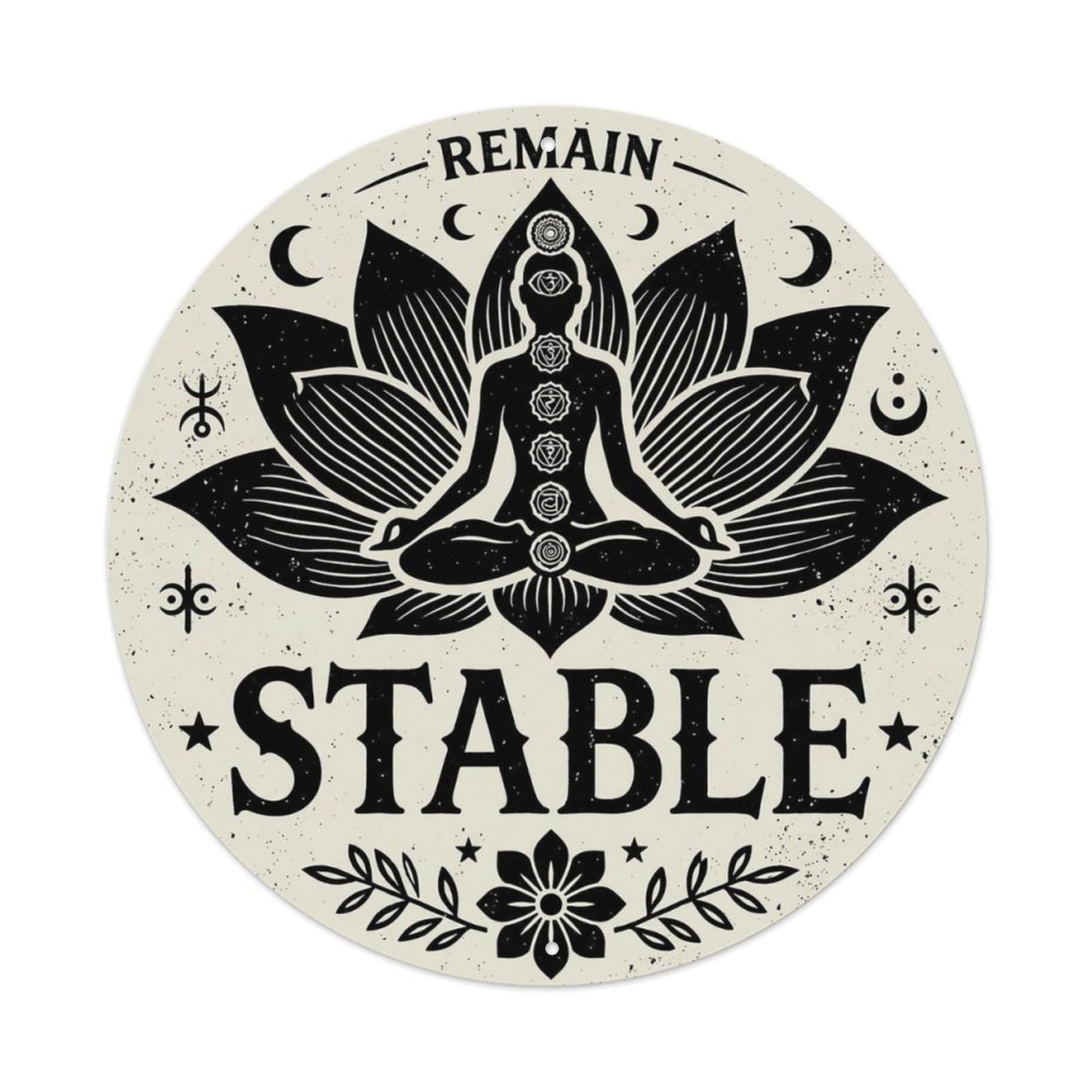 Zen Flower Meditation Den Stable Metal Tin Sign
