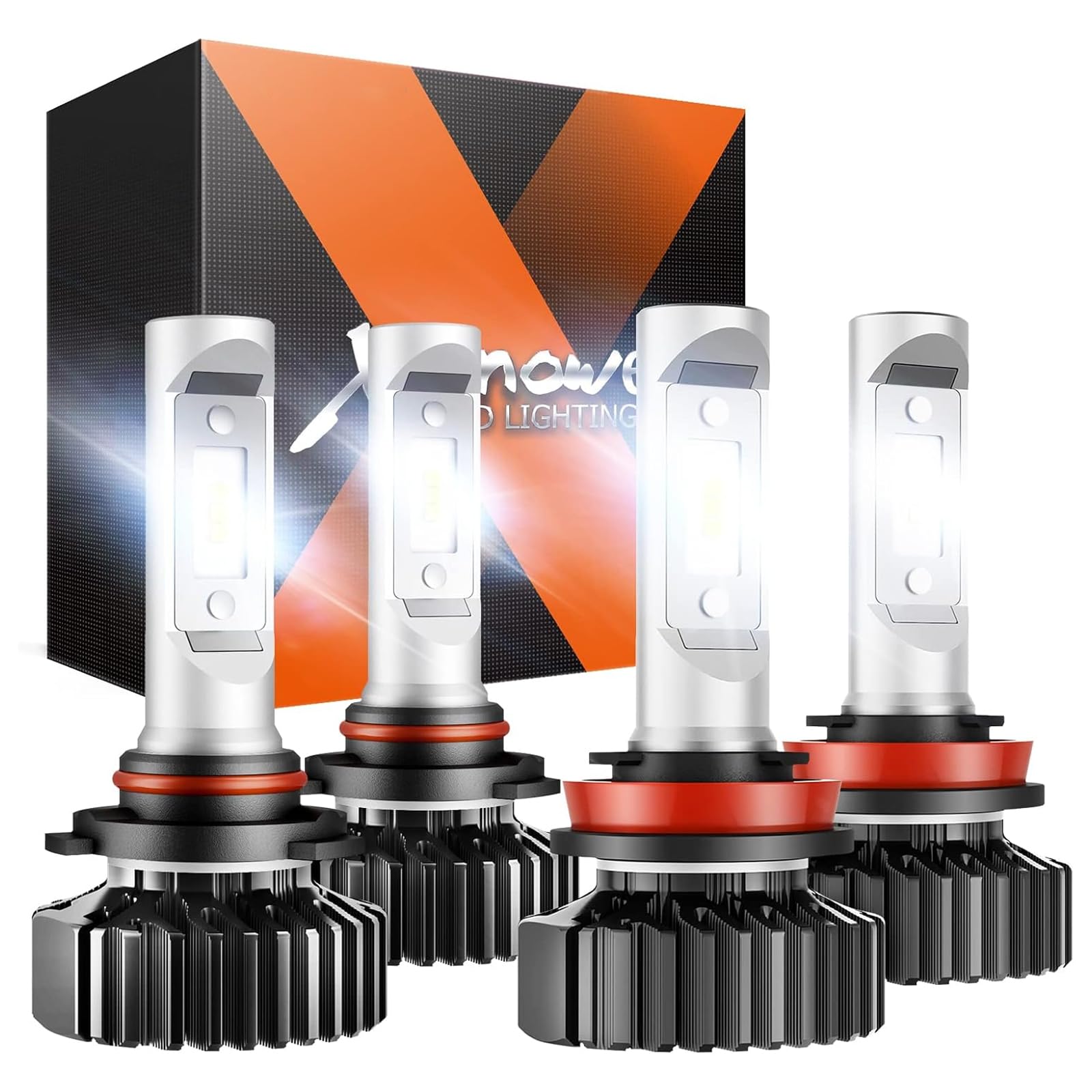 SEALIGHT H11/H9/H8 and 9005/HB3 Light Bulbs Combo, 9005 H11 Fog Bulbs with Cool White, Plug and Play, Pack of 4