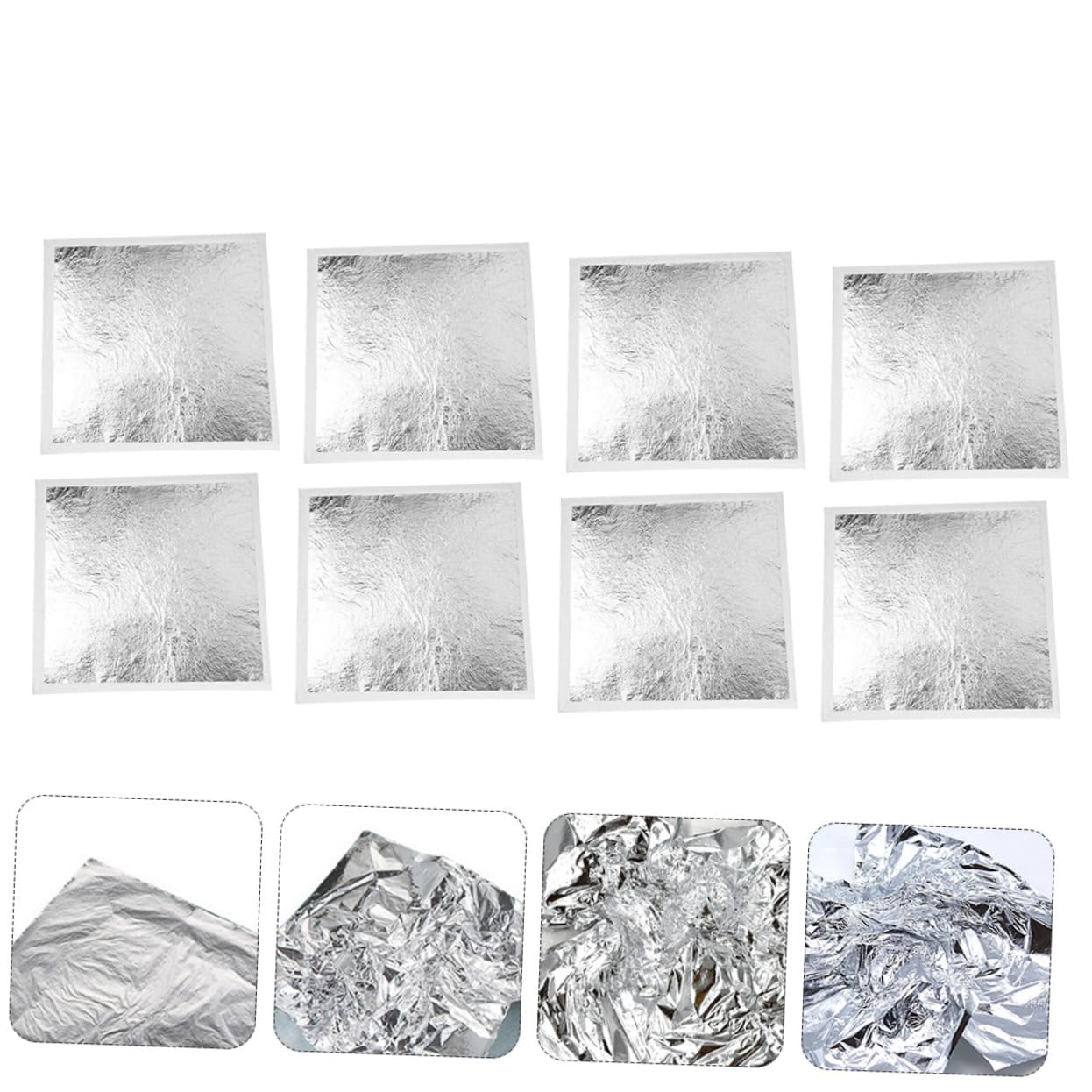 SEWACC 3sets Garland Silver Plating Foil Leaves Gilding Crafting Artwork Decorations DIY Project Supplies 200pcs*3