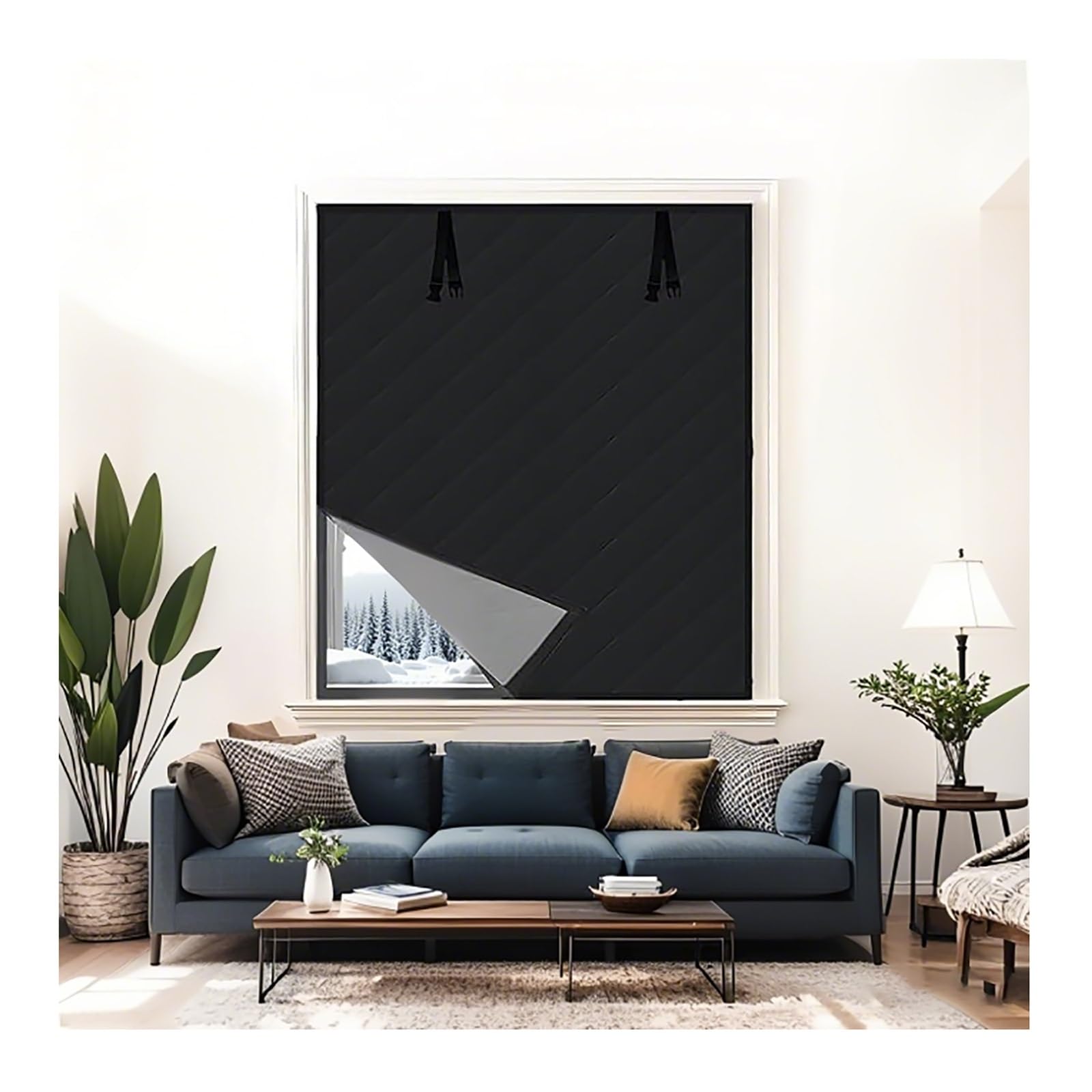 Zimowy zestaw okien Ilat Termiczna Odblaskowa Osłona Okna Reu Wodoodporna ain Antywirusowe Wnętrze Ilat Rozmiary 30-150 cm (Czarny 130x200cm)