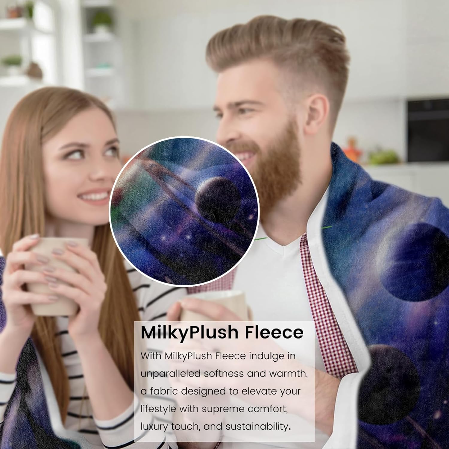 Galaxy Blanket Ultra Soft Flannel Fleece Throw Blankets - Cozy & Warm for Couch, Bed, Travel - Lightweight Plush for Outdoor Stargazing 60x50 inch - Image 3