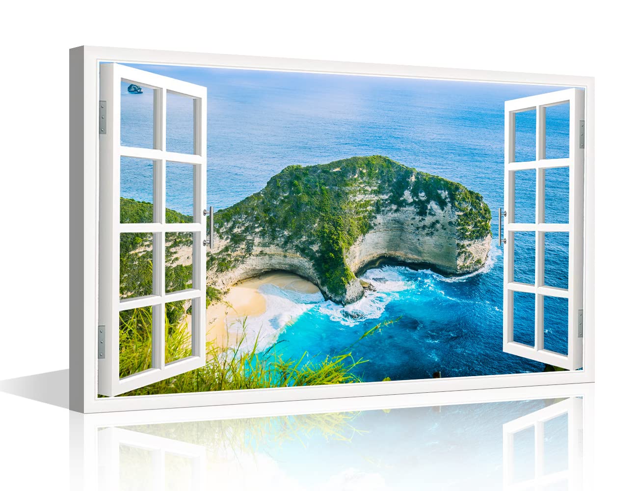 TISHIRON Wall Decorations Sunflower 3D Window View for Living Room Painting Pictures Print On Canvas Wall Art Wooden Frame Ready to Hang (36X24in) — view 50