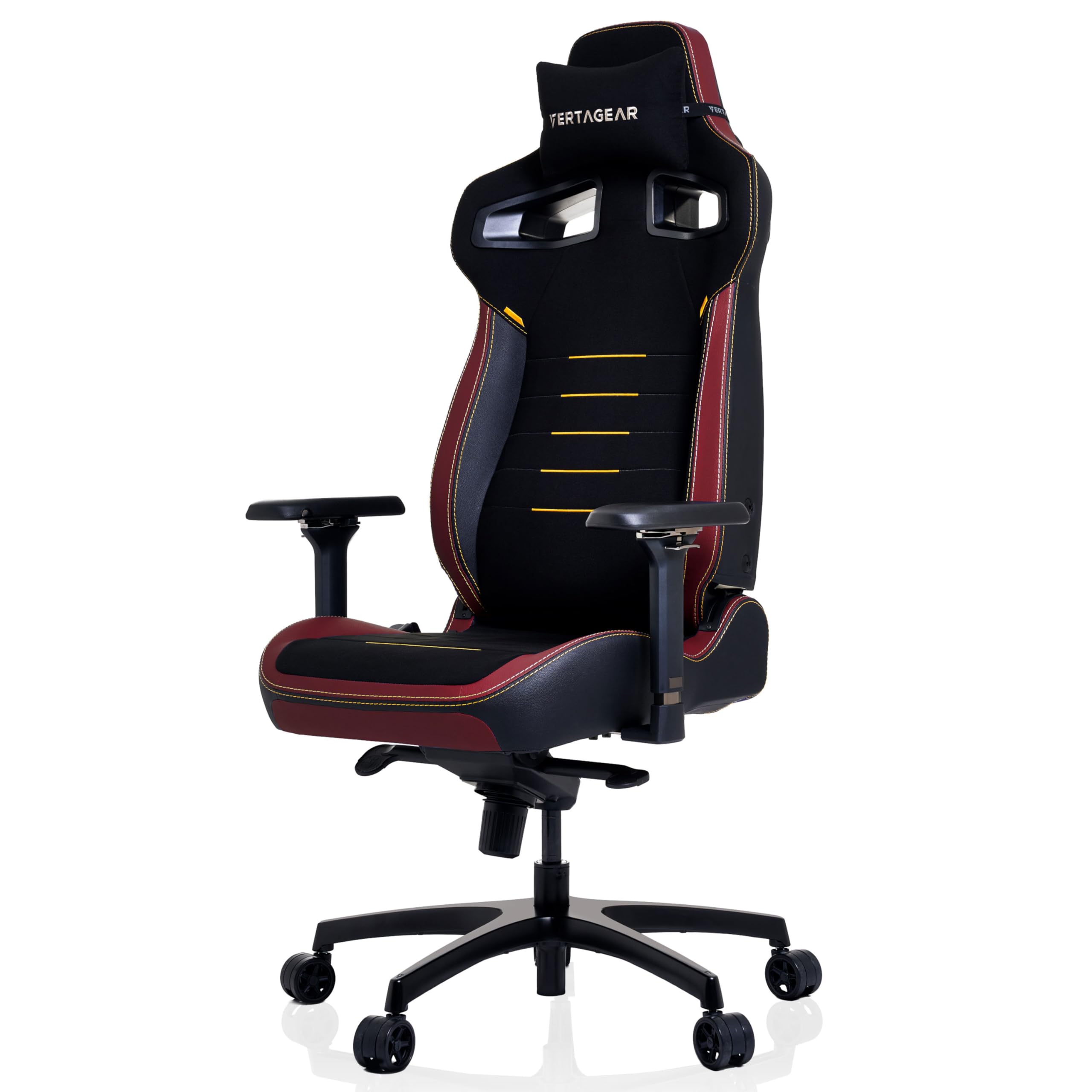Vertagear PL4800 Ergonomic Big & Tall Gaming Chair featuring ContourMax Lumbar & VertaAir Seat systems - RGB LED Kits Upgradeable - Burgundy Red