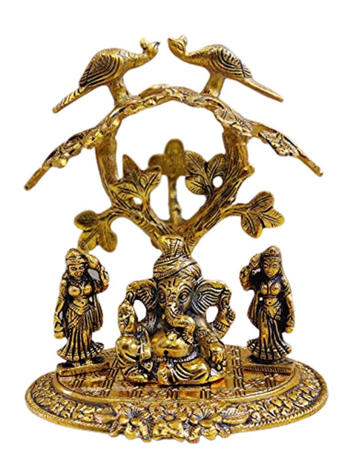 Buy Pramukhkala Gold Plated Metal Handicraft Lord Ganesha Tree Idol