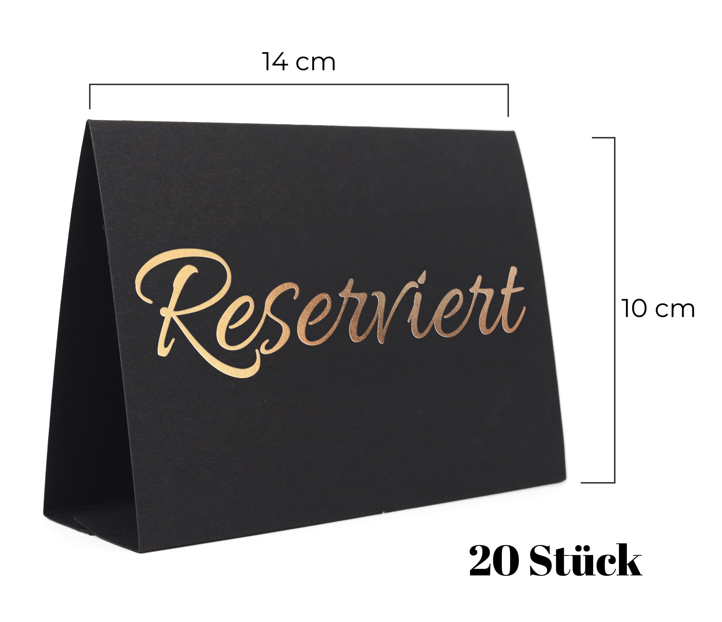 20er-Pack ‚Reserviert‘ Tischschilder In Schwarz Mit Goldschrift – Elegante Zeltkarten Für Hochzeiten, Feiern & Events, Platzkarten Für Buffet Und Gästetische