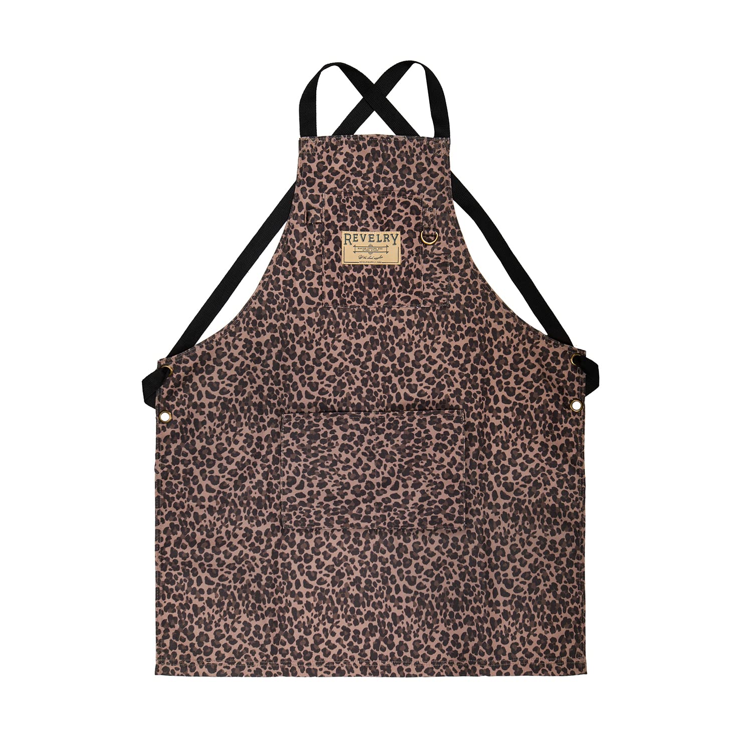 Revelry Supply Waxed Canvas Apron with Pockets and Cross Back Adjustable Straps