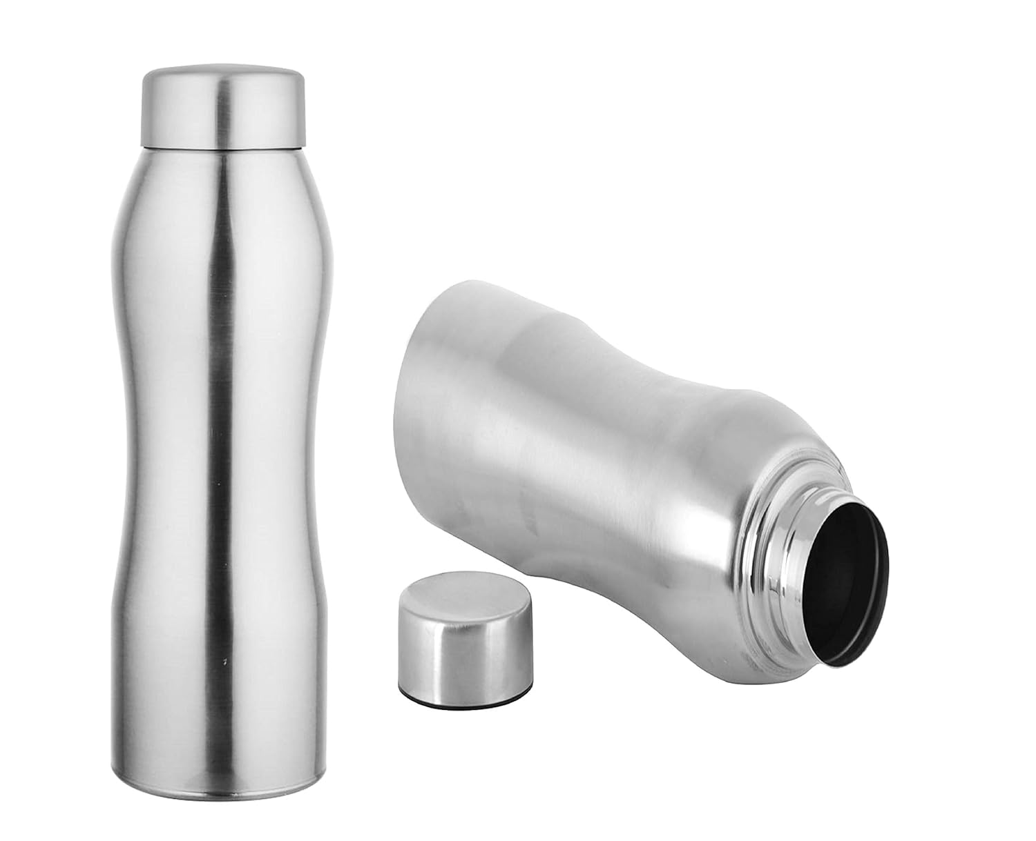 Casa Basic Stainless Steel Fridge Water Bottle, Matt(Steel) (Pack of 2