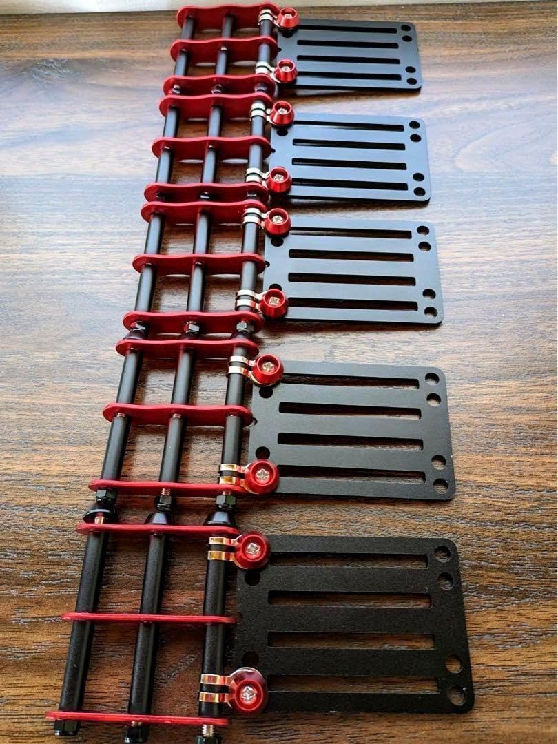 腰道具カスタムチェーン まい レッドベースカーボン艶ブラック3組