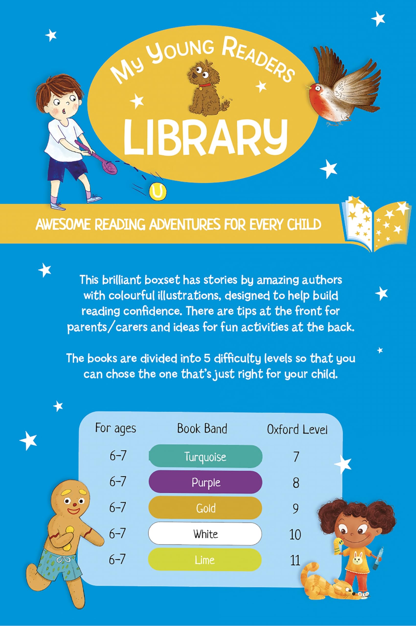 My Young Readers Library: 20 awesome reading books at turquoise, purple, gold, white and lime levels, perfect for children aged 5-7 who are building their reading confidence