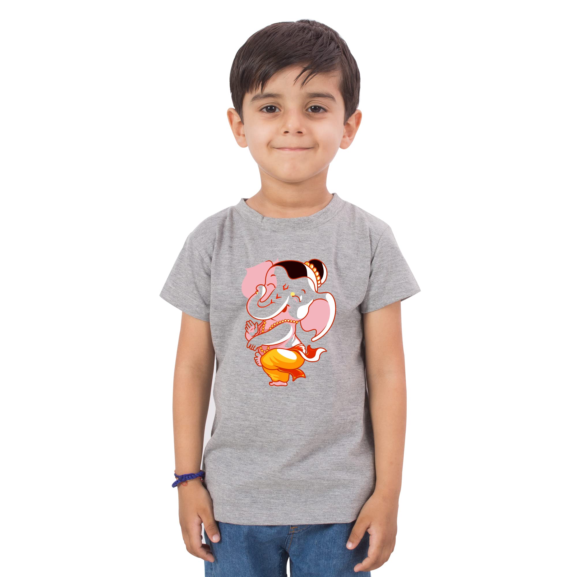 LIMIT Fashion Store - Ganesh Ji Design Kids Colored Cotton Unisex T-Shirt (Boys/Girls)