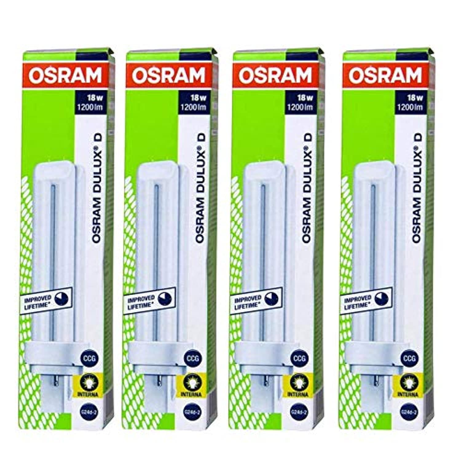 Osram Long Lasting Home Decorative And Durable Fluorescent Lamp Energy Saver 2 Pin Cfl Bulb 18 W (Pack Of 4) Warm White