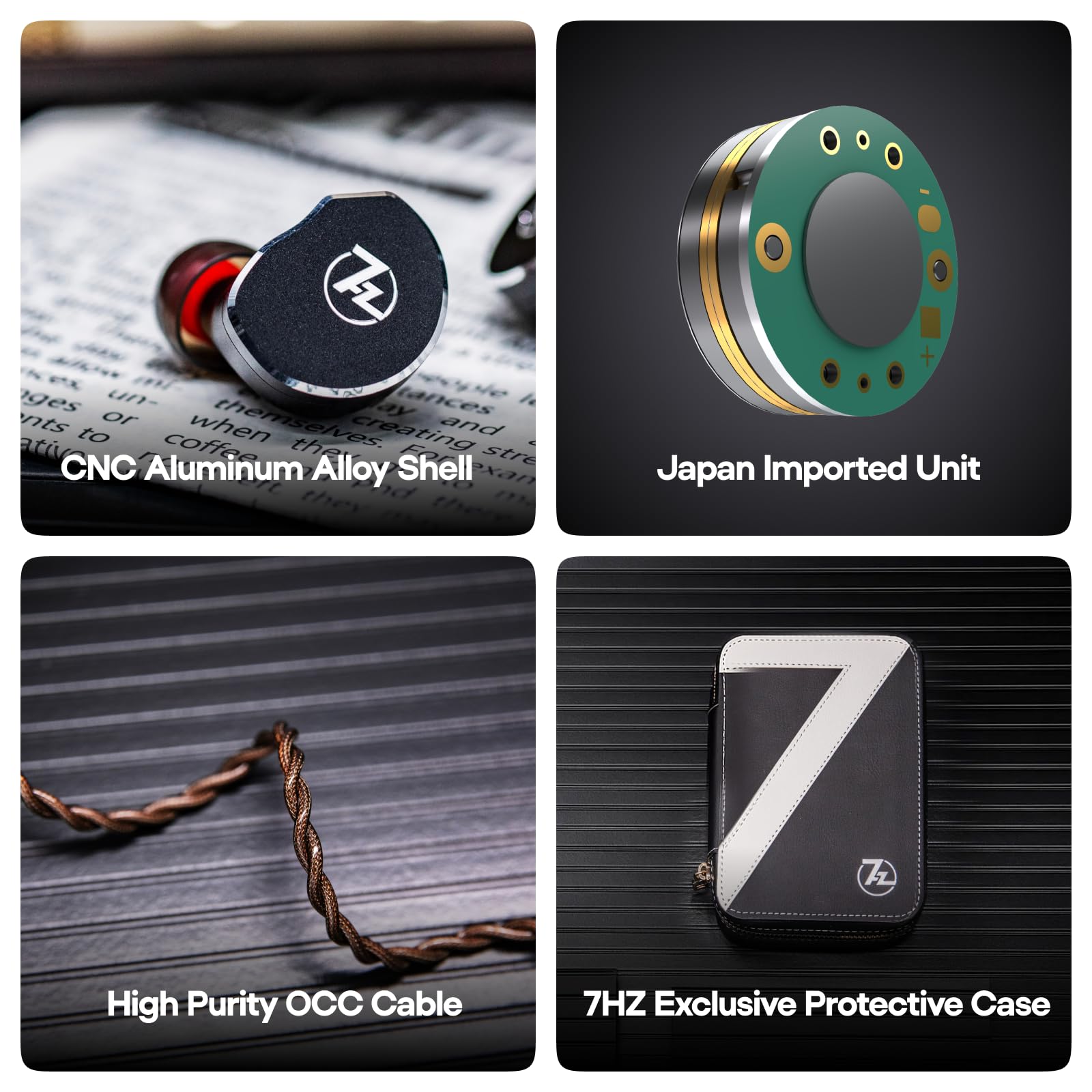 LINSOUL 7Hz x Crinacle: Diablo/Divine In-Ear-Monitore,14,5 mm planarer magnetischer Treiber IEM,HiFi-Ohrhörer mit abnehmbarem 2pin Einkristall-Kupferkabel, Kopfhörer für Audiophile(Schwarz,Diablo)