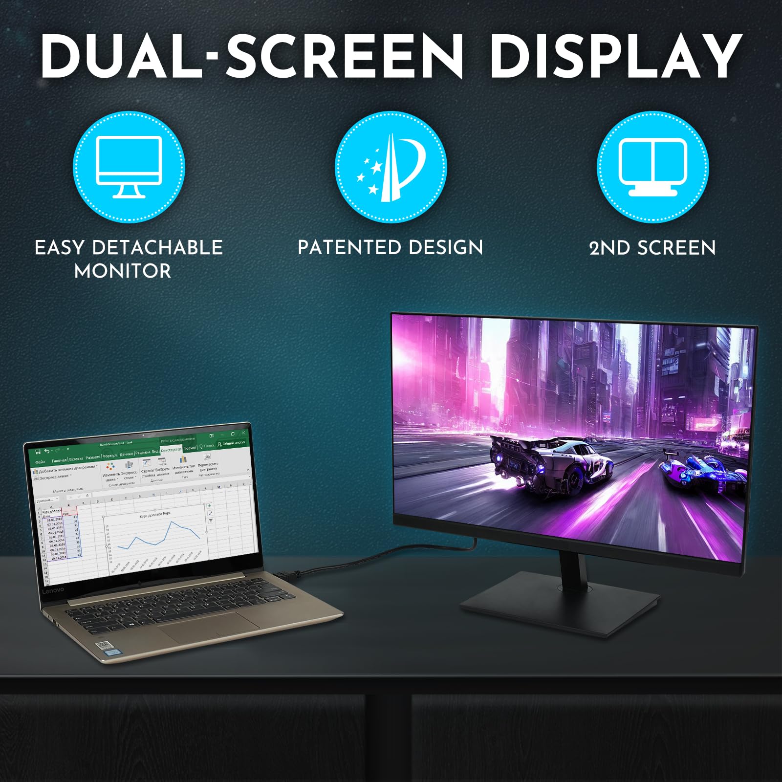 ARMORR GamersBox FHD IPS da 21,5" Schermo, Schermo Rimovibile per la Libertà di Gioco, Plug & Play, PS5, PS4, XBOX Series S, XBOX One X, PC e Dispositivi Mobili, da 48 Hz a 75 Hz (Console Non Inclusa)