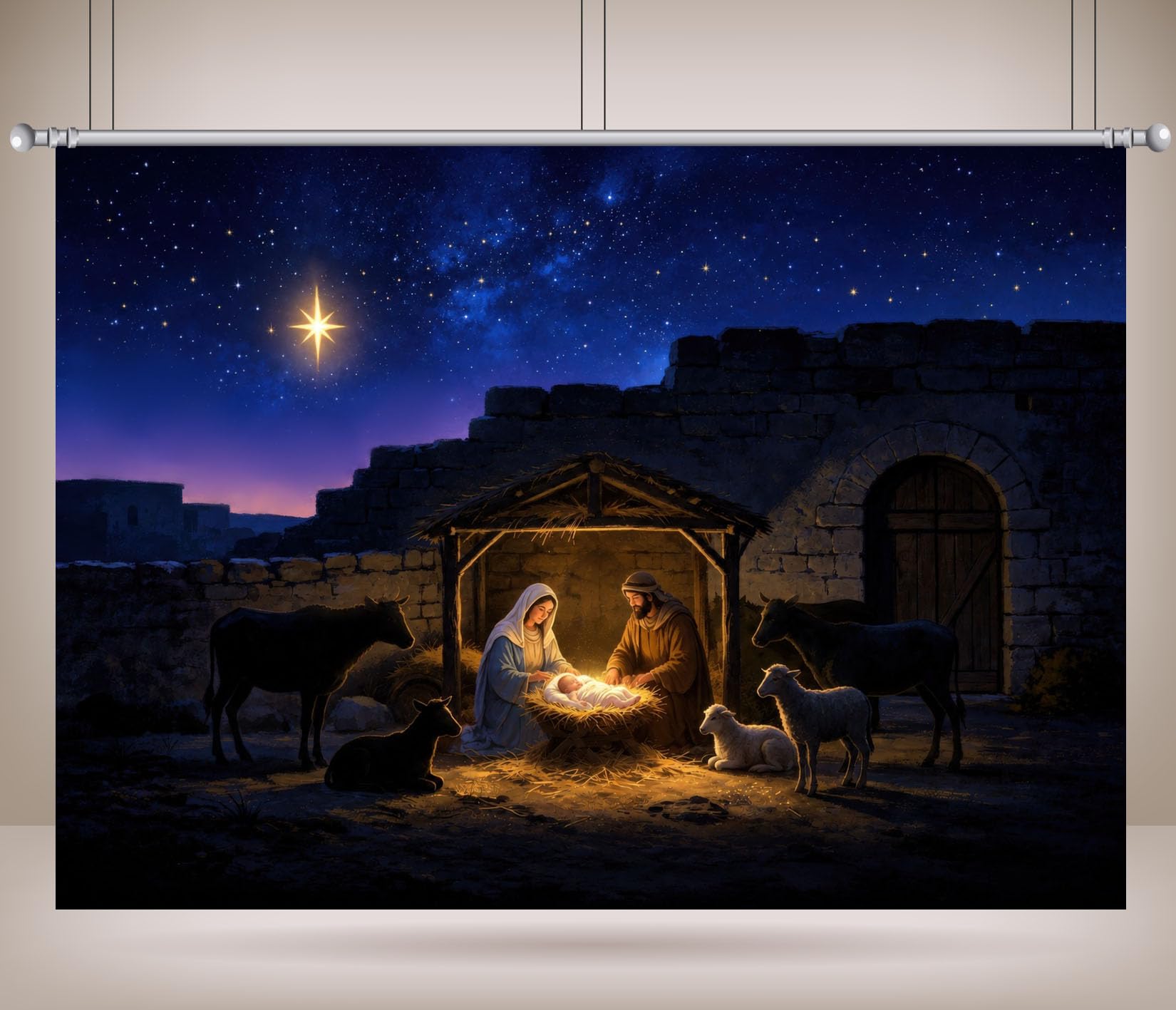 20x10FT (6x3m) Presepe Di Pietra Al Chiaro Sfondo Fotografico