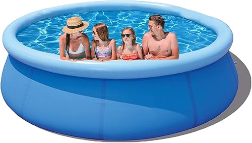 Piscina inflable sobre el suelo de 10 pies x 30 pulgadas con bomba de filtro de agua y bomba de aire 8 pies azul