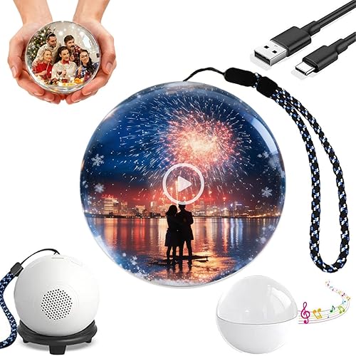 Miniatura 8 de Lámpara orbe de memoria 3D 2026, reproductor de video de bola de cristal de 2.7 pulgadas, videos y fotos personalizables, regalo de esfera de