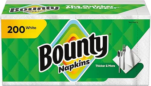 Bounty Quilted Napkins 1-Ply 12 1/10 x 12 White 200/Pack