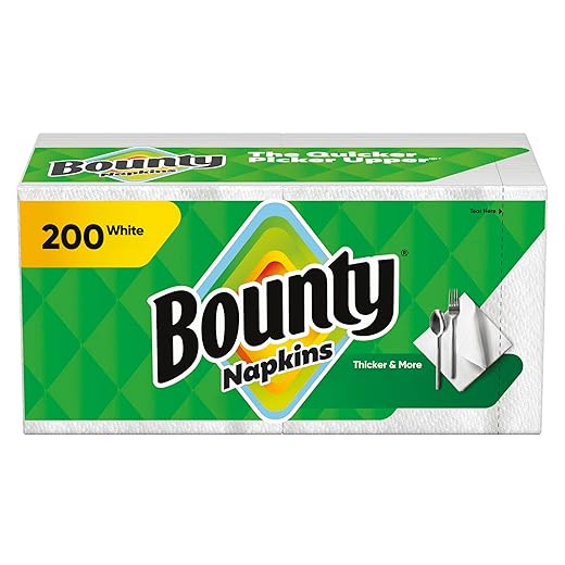 Bounty White Paper Napkins, 200 Count